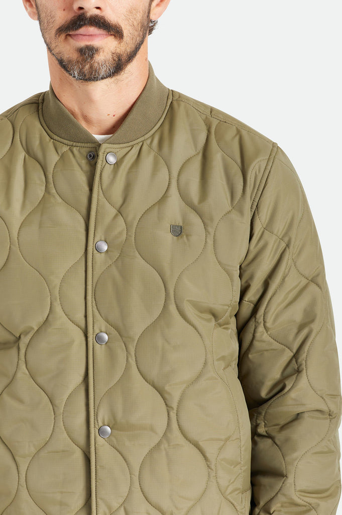 Brixton Dillinger Quilted Bomber Jacket - Military Olive