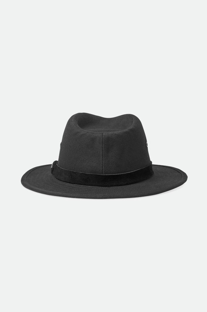 Brixton Unisex Messer Adventure Fedora - Black/Black | Back