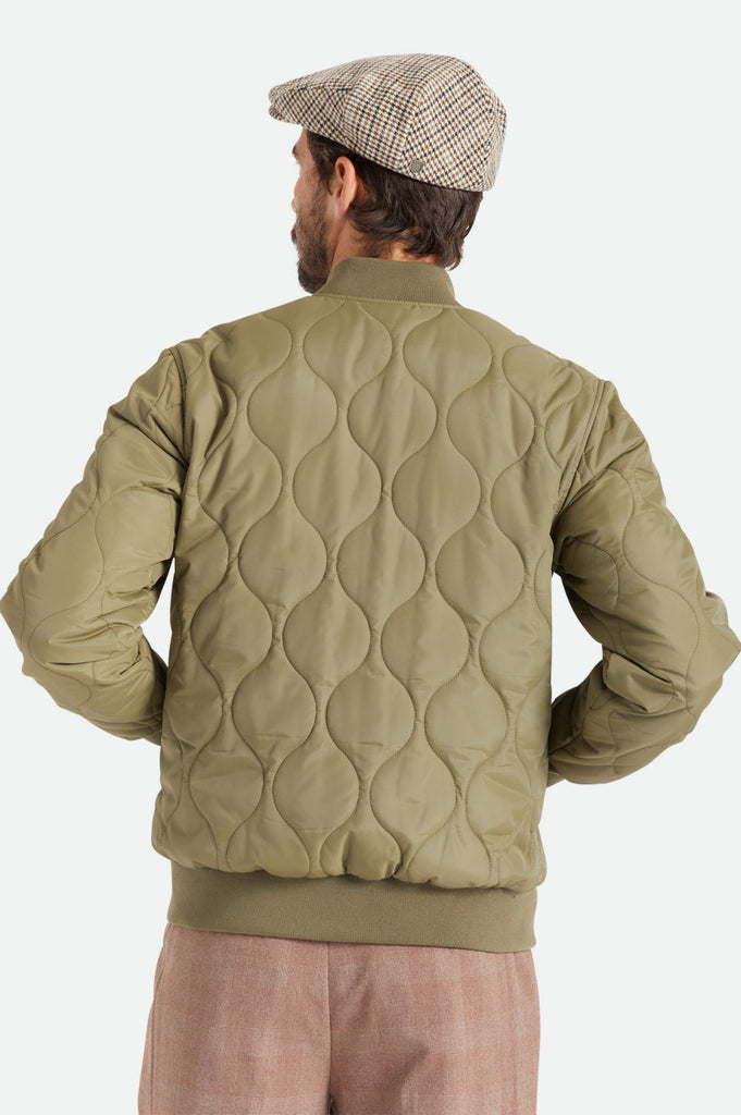 Brixton Dillinger Quilted Bomber Jacket - Military Olive