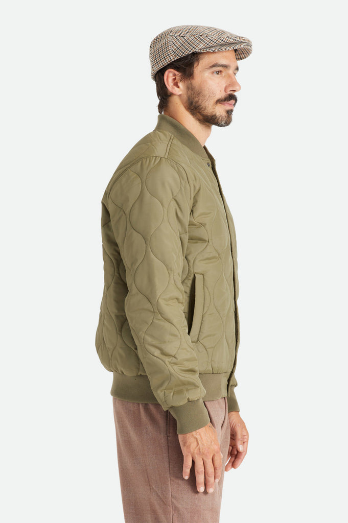 Brixton Dillinger Quilted Bomber Jacket - Military Olive