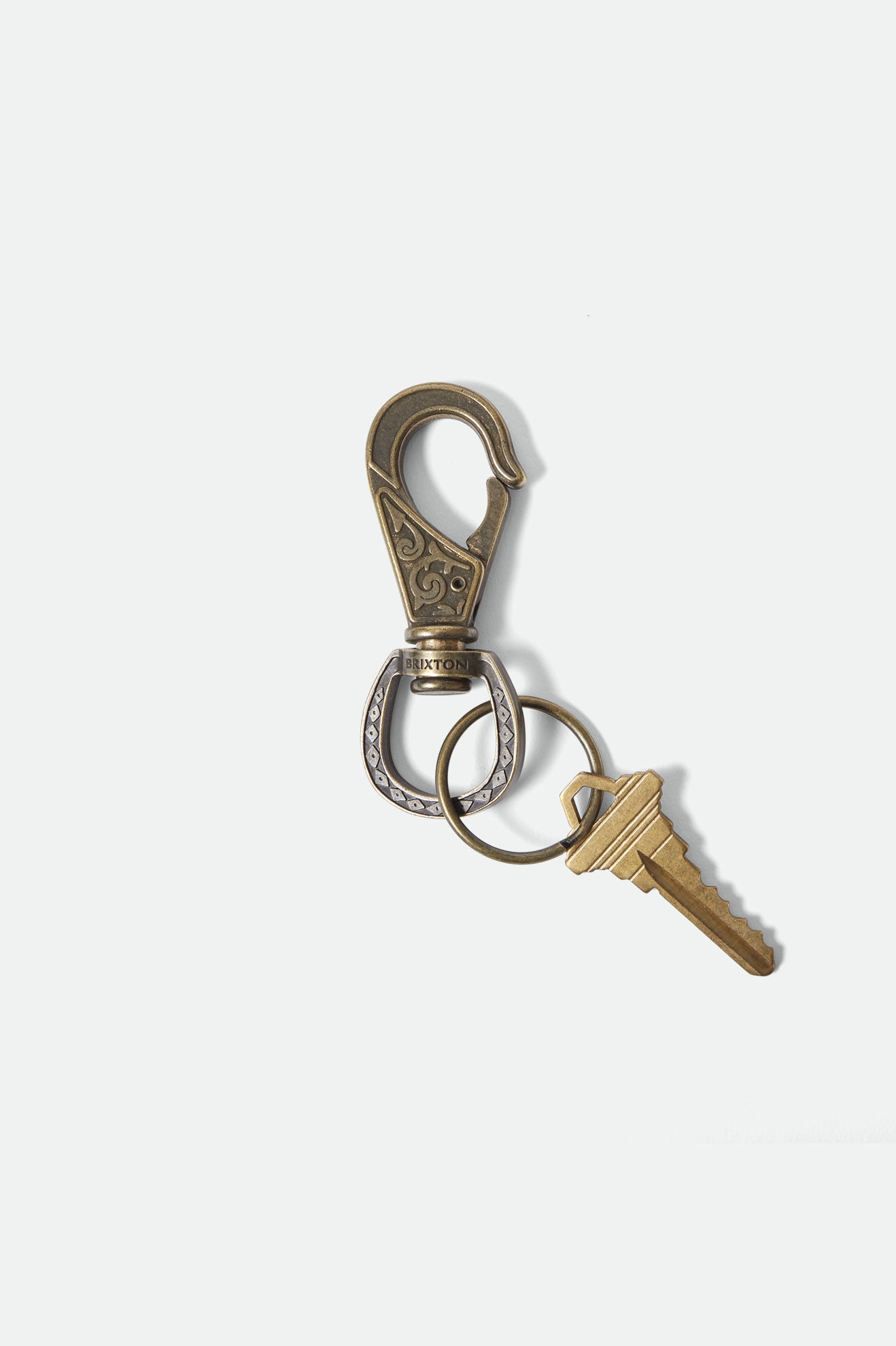 Brixton Unisex Scroll Keychain - Antique Bronze | Main
