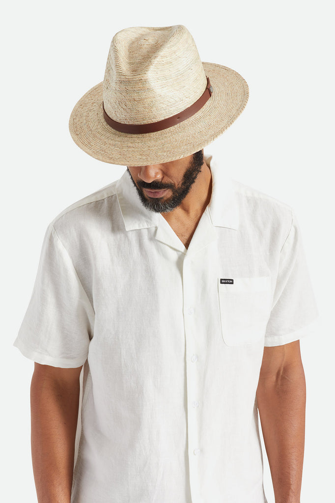 Brixton Messer Straw Fedora - Natural