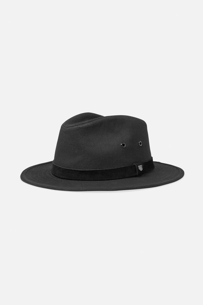 Brixton Unisex Messer Adventure Fedora - Black/Black | Profile