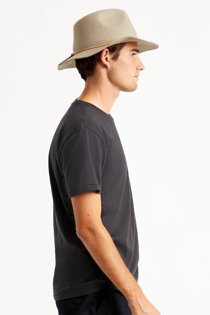 Brixton Unisex Wesley Fedora - Light Tan | Men's Side Fit