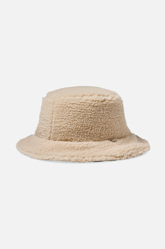 Brixton Petra Reversible Bucket Hat - Military Olive/Dove Sherpa