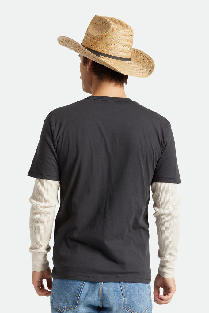 Brixton Unisex Houston Straw Cowboy Hat - Natural | Back fit