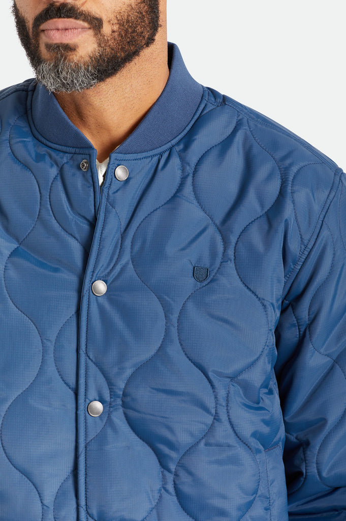 Brixton Dillinger Quilted Bomber Jacket - Moonlit Ocean