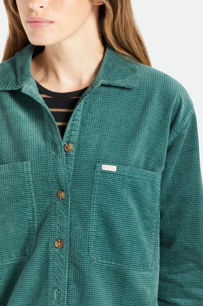 Brixton Dundee Corduroy Overshirt - Emerald