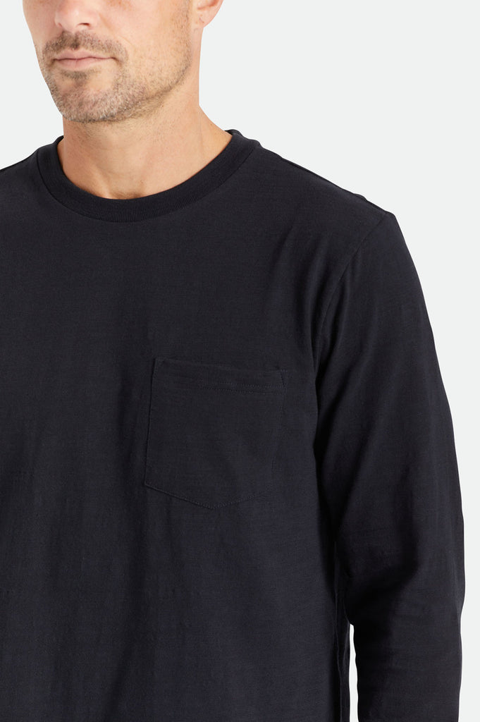 Brixton Basic Slub L/S Pocket Tee - Black