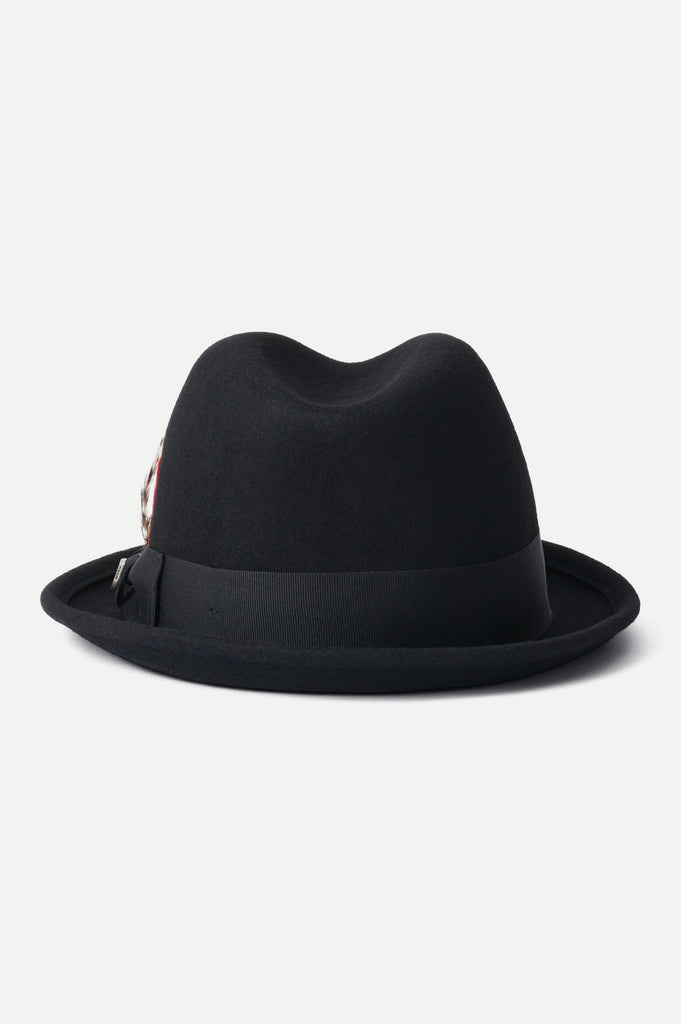 Brixton Unisex Gain Fedora - Black | Back