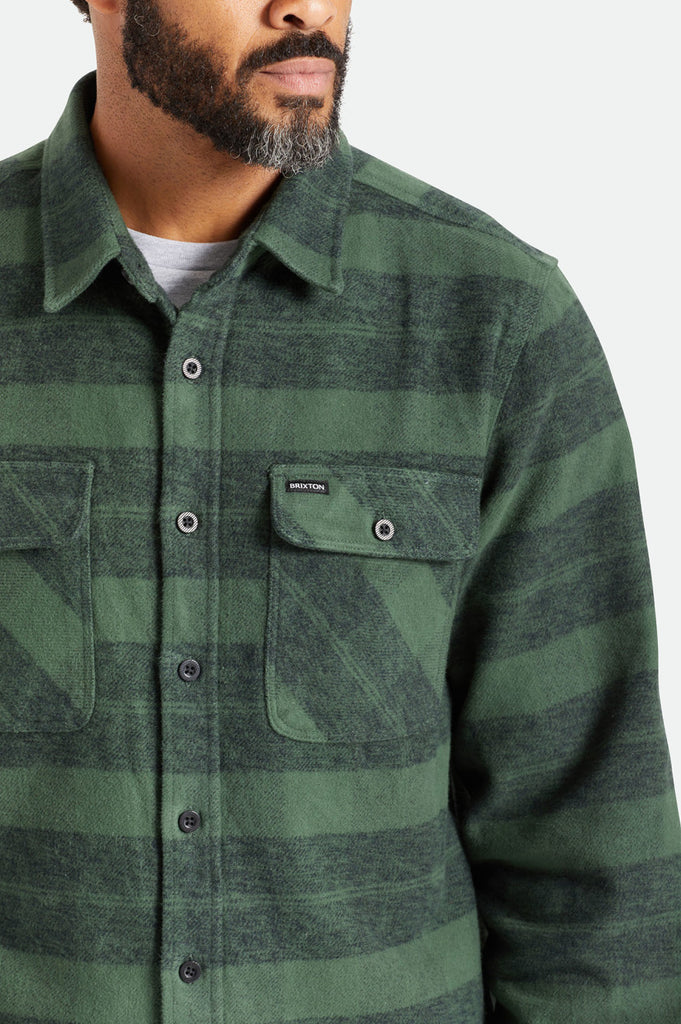 Brixton Bowery Heavy Weight L/S Flannel - Forest Green